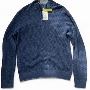 Robert Graham Navy Zip-Up Sweater